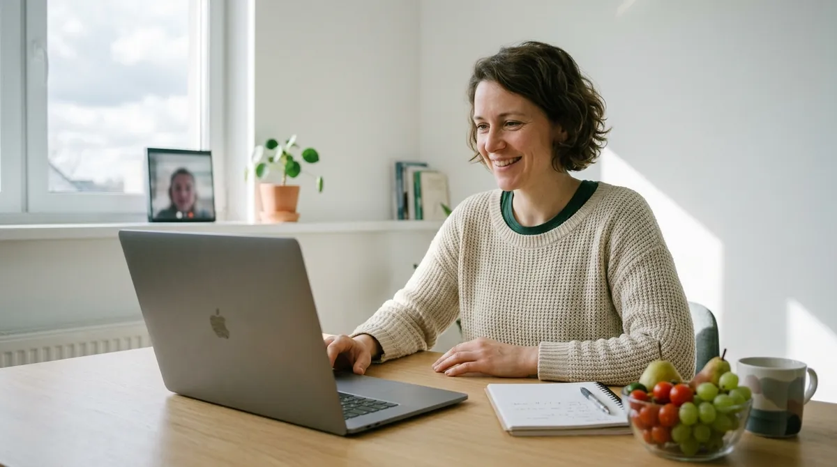 Diététicienne en téléconsultation nutritionnelle en visio